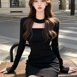 StyleCast Tie-Up Neck Bodycon Mini Dress-picture-30