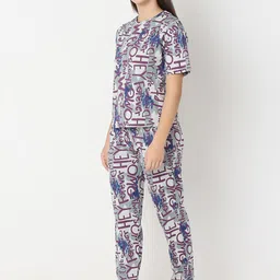 Juliet Women Typography Printed Night suit image 2
