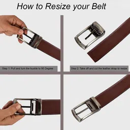 LONGHORNS Men Textured Leather Formal Belt image 2