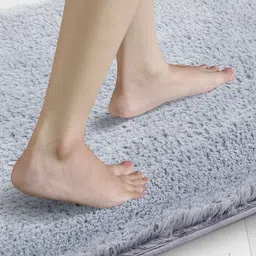 OBSESSIONS Grey 2400-GSM Anti-Slip Super Absorbent Skid Resistant Rectangular Bath Rug image 4