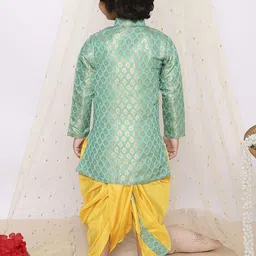 KID1 Boys Self Design Sherwani With Dhoti image 3