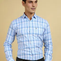 Allen Solly Men Slim Fit Spread Collar Tartan Checked Cotton Formal Shirt-picture-39
