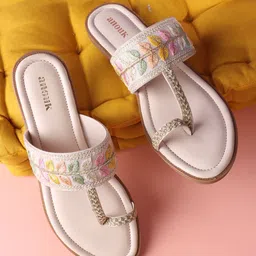 Anouk Women Embellished T-Strap Flats-picture-13