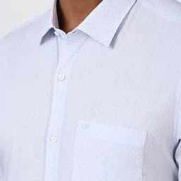 Peter England Men Spread Collar Micro Ditsy Printed Cotton Formal Shirt image 2