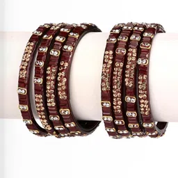 SOMIL Women Set of 2 Traditional Glass Bangles image 2