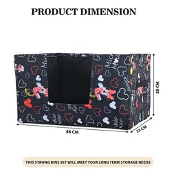 Kuber Industries Black & Red 4 Pieces Disney Mickey Printed Drawer Organisers image 4