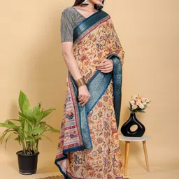 GOHILL ENTERPRISE Floral Pure Linen Handloom Saree-picture-31