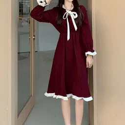 stylecast StyleCastRuffled Tie-Up Neck Fit & Flare Midi Dress-picture-38