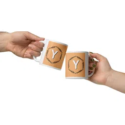 Mr UVD White & Brown Printed Ceramic Glossy Mugs Set of Cups and Mugs image 5