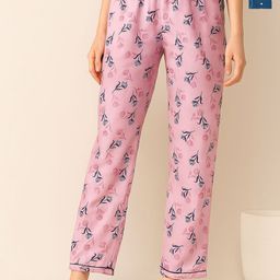 ETC Women Pack Of 2 Floral Printed Mid-Rise Lounge Pants-picture-23