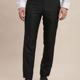 Turtle Men Textured Checked Tailored Slim Fit Formal Trousers-picture-49