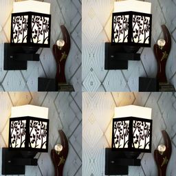Gojeeva Black Wood Square Wall Lamps-picture-49