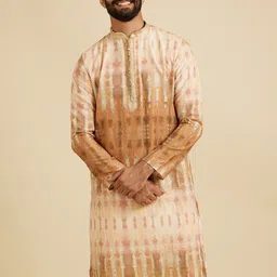 Manyavar Abstract Printed Mandarin Collar Straight Kurta With Pyjamas image 2