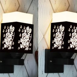Gojeeva Black Wood Square Shaped Wall Lamp-picture-45