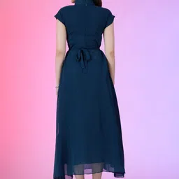 Jash Creation Fit and Flare High Neck Midi Dress image 2