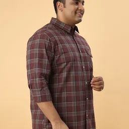 NEON CHILLIE Men Plus Size Cotton Tartan Checks Checked Casual Shirt image 4