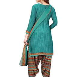 attigo Unstitched Printed Cotton Blend Kurta & Patiyala Dress Material with Dupatta image 4