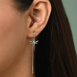 Clara 925 Sterling Silver Rhodium-Plated Drop Earrings image 4