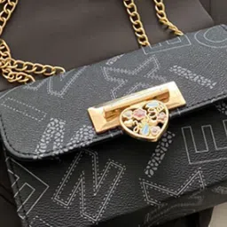 HAUTE SAUCE Women's Black Solid Sling Bag image 2