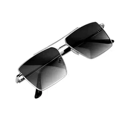FUNGLASSES Unisex Square Sunglasses with UV Protected Lens BOXER SILVER BLACK image 4