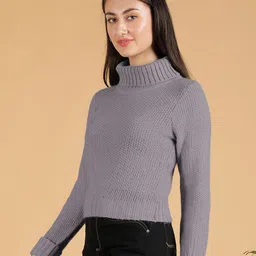 Kotty Women Turtle Neck Crop Pullover image 5