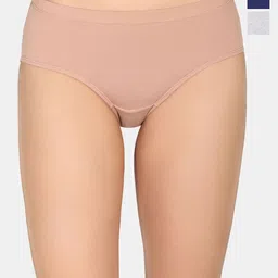Zivame Women Pack Of 3 Pure Cotton Mid-Rise Hipster Briefs ZI28CA-Grey M Roeb Blue D-picture-25