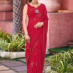 Saree mall Striped Poly Georgette Sarees-picture-12