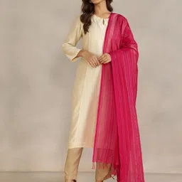 Fabindia Striped Cotton Silk Dupatta-picture-26