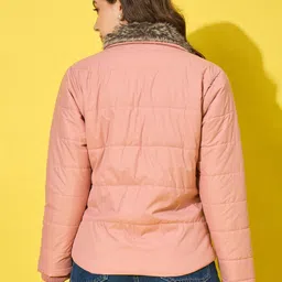 DIMPY GARMENTS Women Spread Collar Self Design Lightweight Quilted Jacket image 2