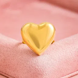 Rubans Voguish 18K Gold Plated Stainless Steel Tarnish-Free Waterproof Heart Design Ring-picture-12