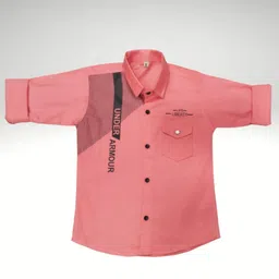 BAESD Boys Classic Fit Typography Printed Spread Collar Cotton Casual Shirt-image-46