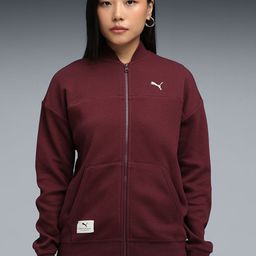 Puma Class Women Cotton Relaxed Fit Stand Collar Full-Zip Jacket-picture-13