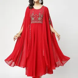TS LIFESTYLE Embroidered Maxi Fit & Flared Ethnic Dress-picture-29