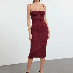 Trendyol Off-Shoulder Bodycon Midi Dress-picture-23