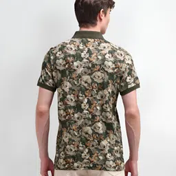 U.S. Polo Assn. Men Floral Printed Polo Collar Cotton Slim Fit T-Shirt image 4
