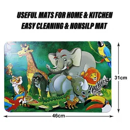 Kuber Industries 6-Pcs Green & Blue Printed Fridge Mat image 2