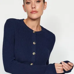 Trendyol Women Ribbed Crop Cardigan-picture-30