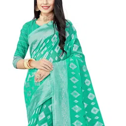 KALINI Woven Design Zari Pure Cotton Banarasi Saree image 2