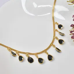 MEIRA JEWELLERY Gold-Plated Artificial Stones Studded Link Chains Statement Necklace-picture-19