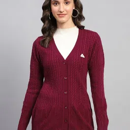 Monte Carlo Women Cable Knit Woollen Cardigan-picture-17