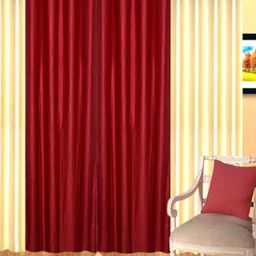 BELLA TRUE Maroon & Cream-Coloured 4 Pieces Window Curtains-picture-38