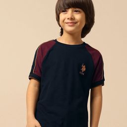 U.S. Polo Assn. Kids Boys Colourblocked Round Neck Cotton T-shirt-picture-18