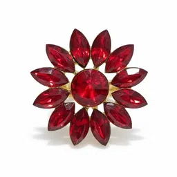 ANIKAS CREATION Gold-Plated Stone-Studded Adjustable Finger Ring image 4