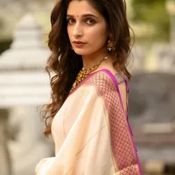 SWEETPEL Woven Design Zari Banarasi Saree image 3