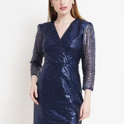 Moda Rapido Embellished V-Neck Above Knee Dress-picture-18