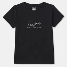 R&B Girls Typography Embroidered Cotton T-shirt-picture-41