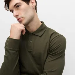 Marks & Spencer Men Solid Polo Collar Cotton T-shirt-picture-20