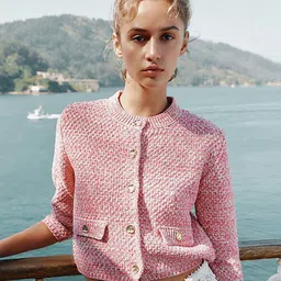 LULU & SKY Women Boucle Crop Cardigan-picture-41