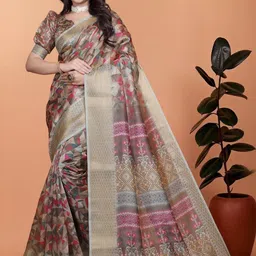 ABC ANY BUDY CLEAN Silk Blend Patola Saree-picture-20
