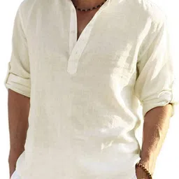 StyleCast Men Band Collar Solid Cotton Casual Shirt-picture-38